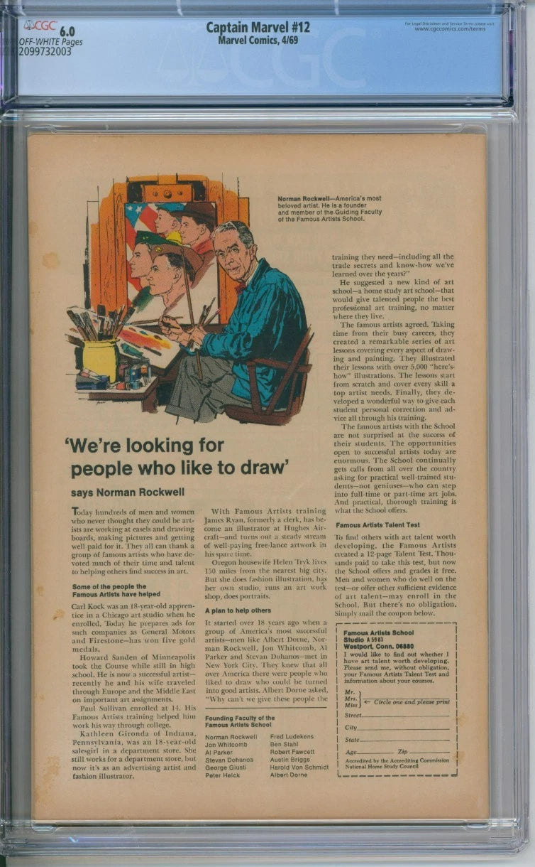 Captain Marvel #12 CGC 6.0 Black Widow Appearance