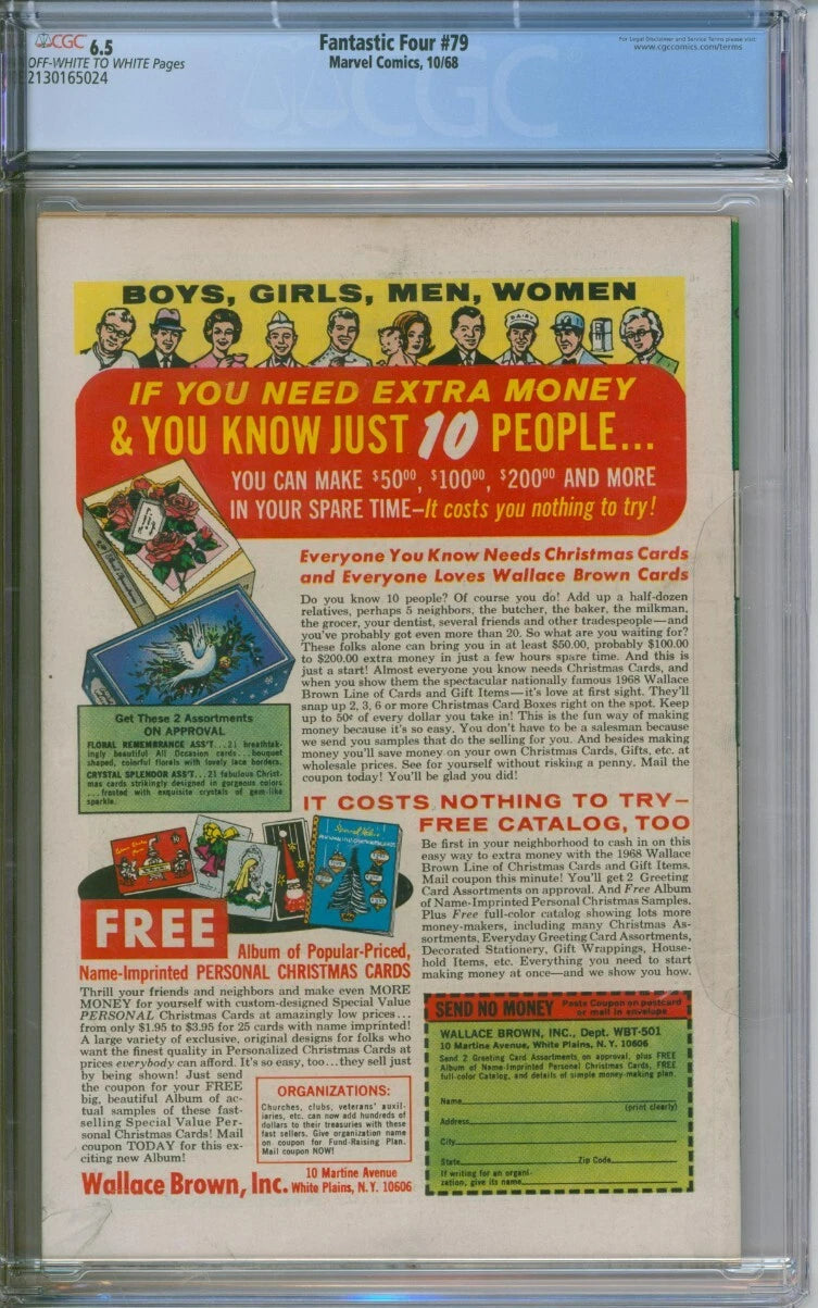 Fantastic Four #79 CGC 6.5 Stan Lee Jack Kirby