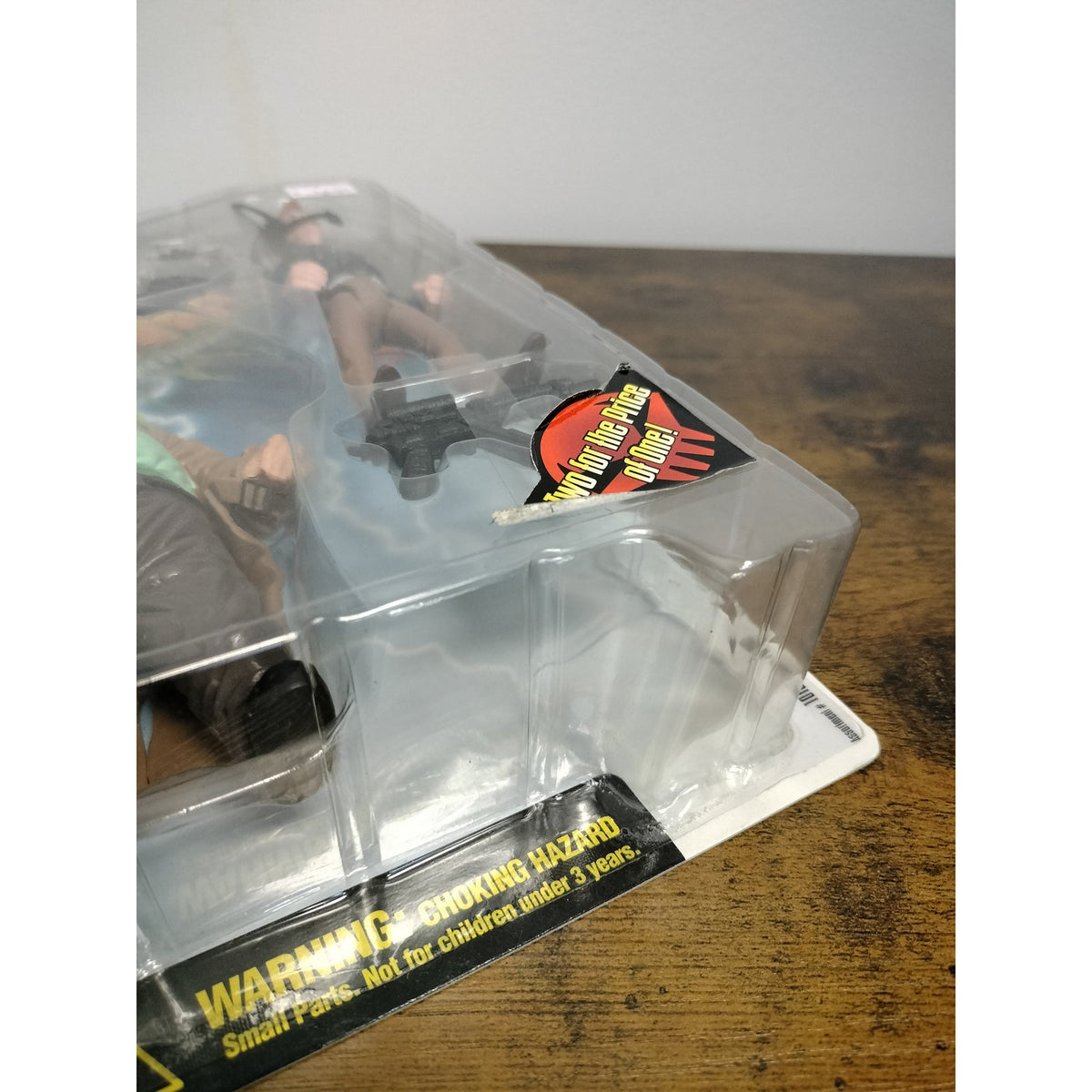 Actual Sam and Twitch packaging close-up showing insert edge wear