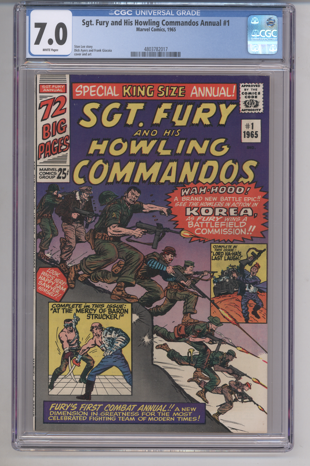 Sgt. Fury and His Howling Commandos Annual #1 CGC Graded 7.0
