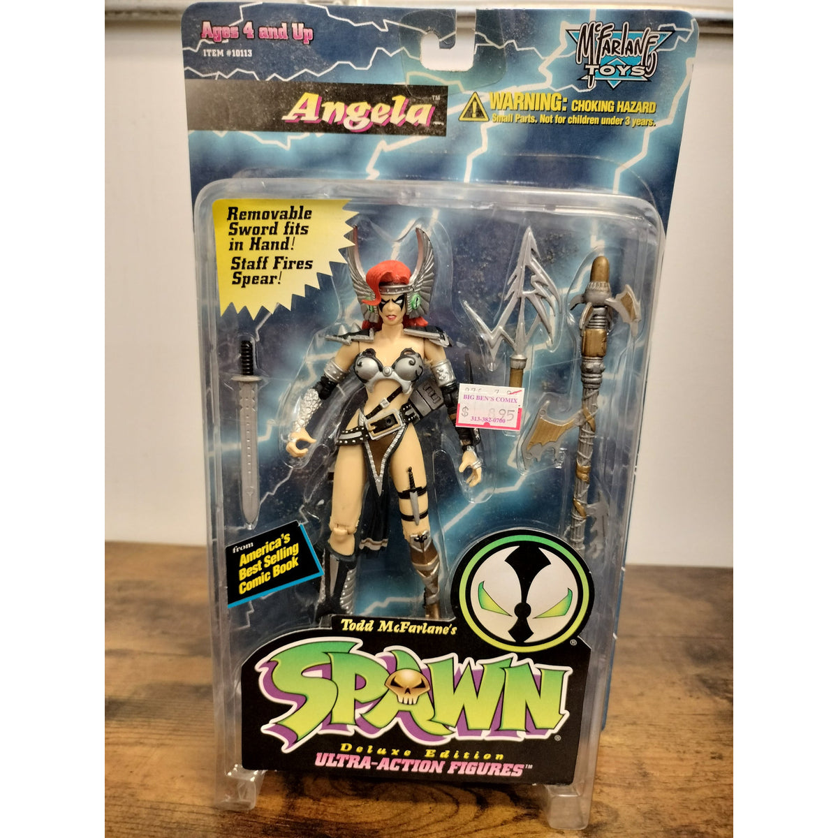 Actual 1995 Spawn Series 2 Angela Deluxe Edition sealed figure with sword and staff