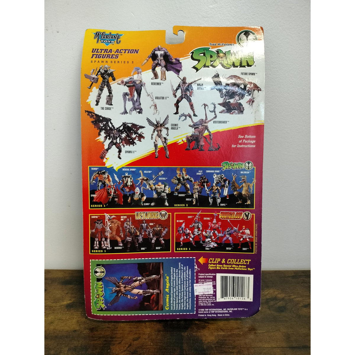 Actual Cosmic Angela rear packaging with Series 3 artwork and character bio