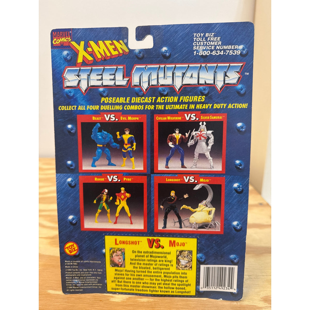 Longshot vs Mojo Steel Mutants packaging back