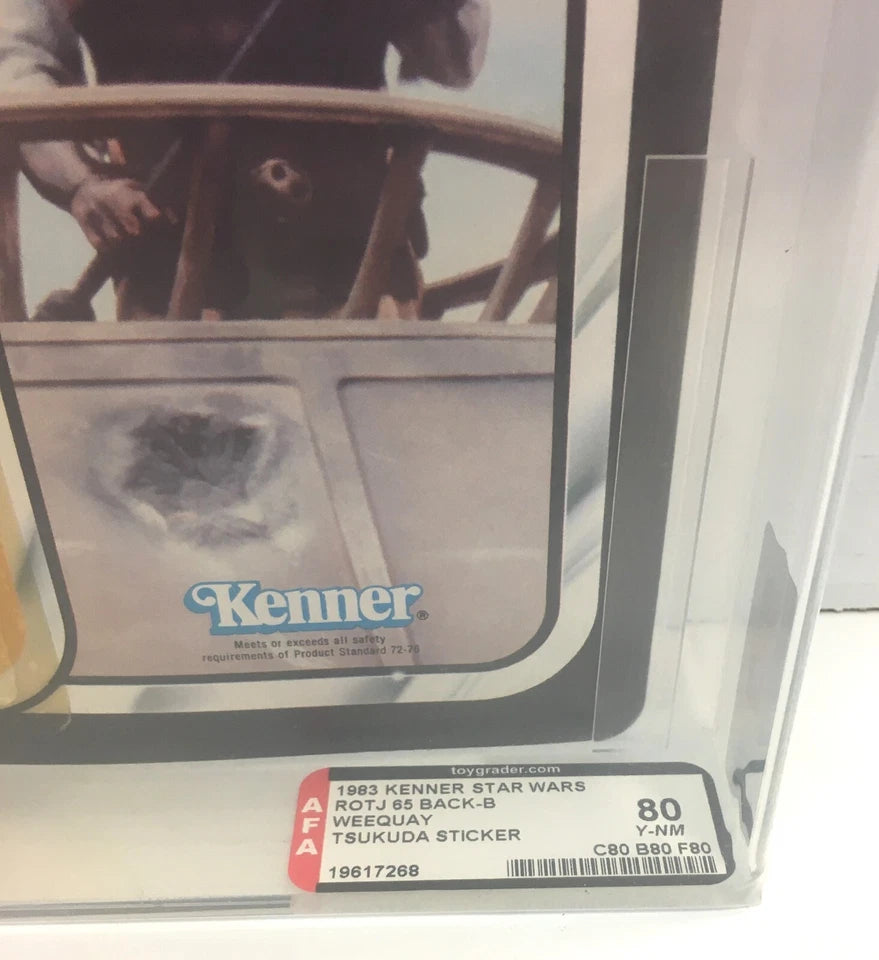 STAR WARS: ROTJ 65B BACK - TSUKUDA CARDBACK - WEEQUAY - AFA 80 Y-NM -1983