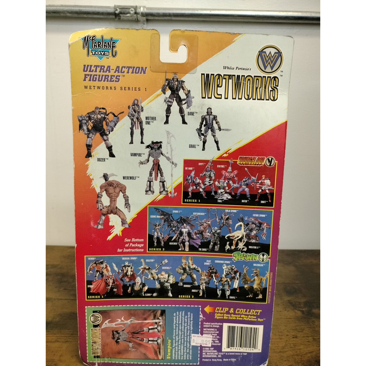 Actual Wetworks Vampire rear card showing creases and edge wear