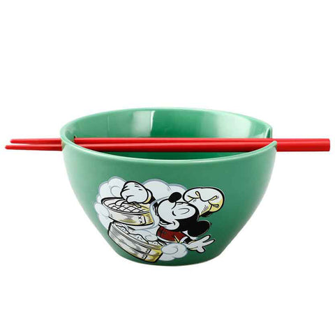 Disney Mickey Mouse Ceramic Ramen Bowl with Chopsticks