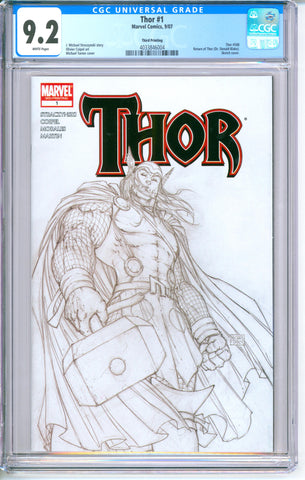 Thor #1 CGC 9.2 Third Printing Sketch Cover 2007