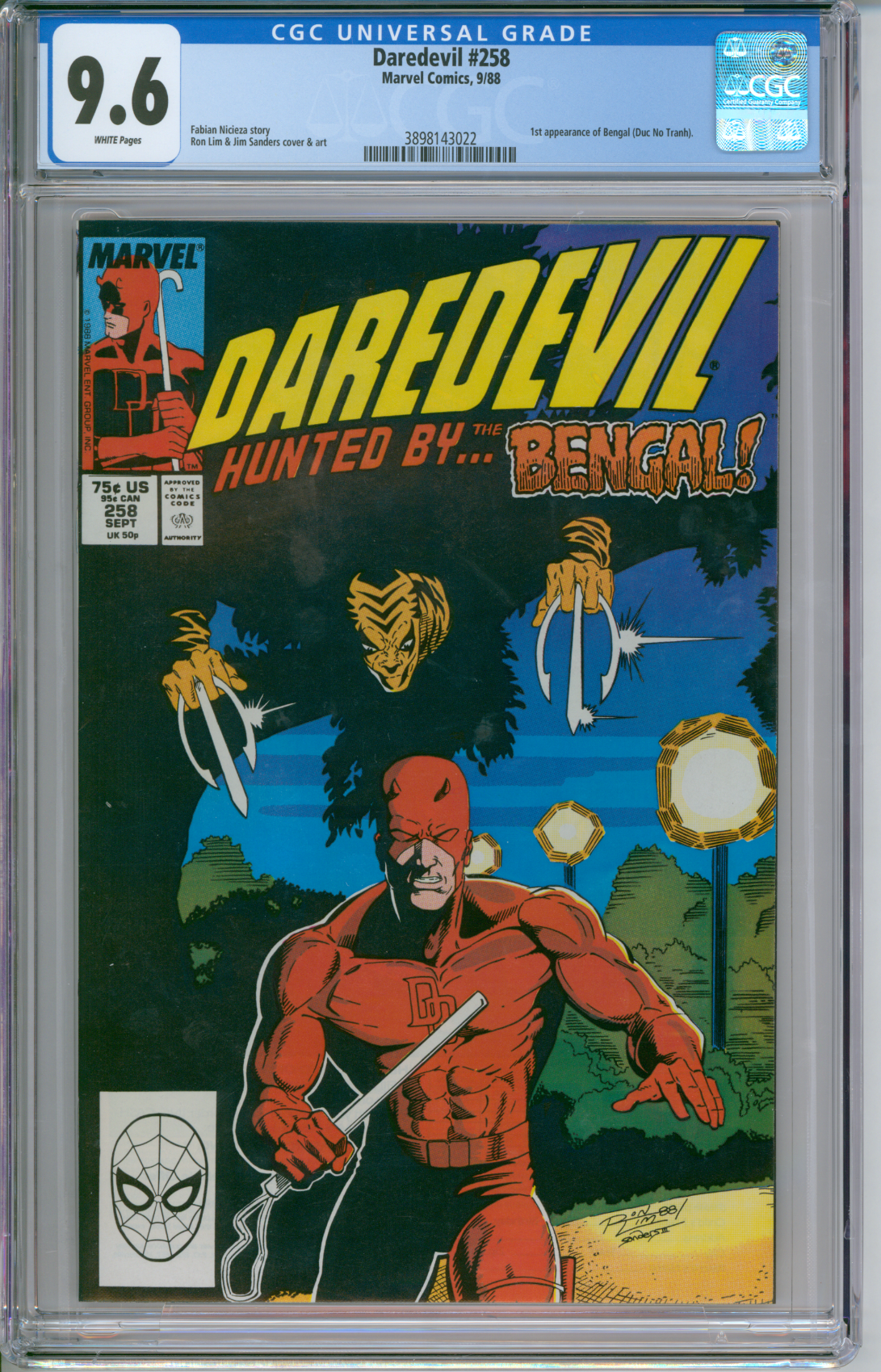 Daredevil #258 CGC 9.6 1st Appearance Of Bengal (Duc No Tranh) Marvel Comics