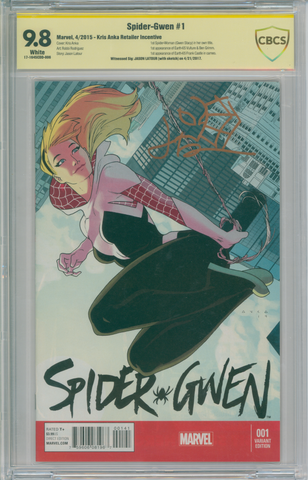 Spider-Gwen #1 CBCS Witnessed Signature 9.8 Kris Anka RI Cover