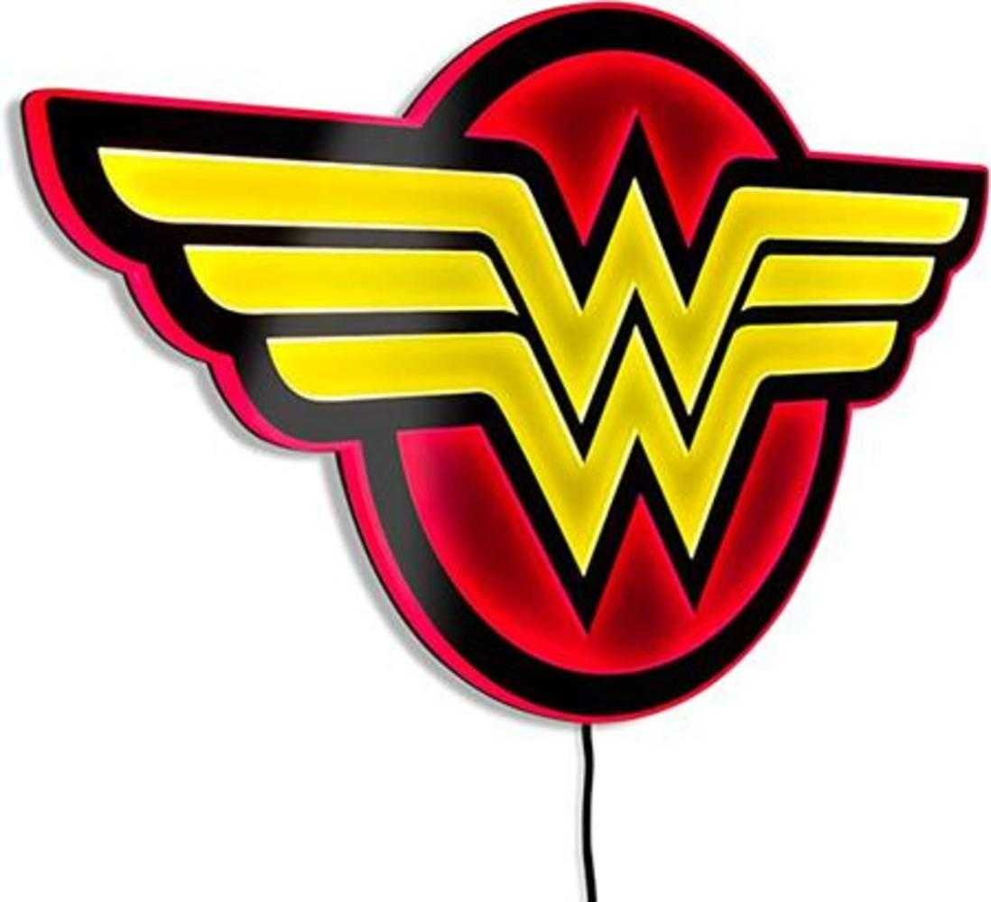 DC Comics Wonder Woman Justice League Led Neon Style Illuminated Superhero Logo Wall Light Wonder Woman Emblem  (Large)