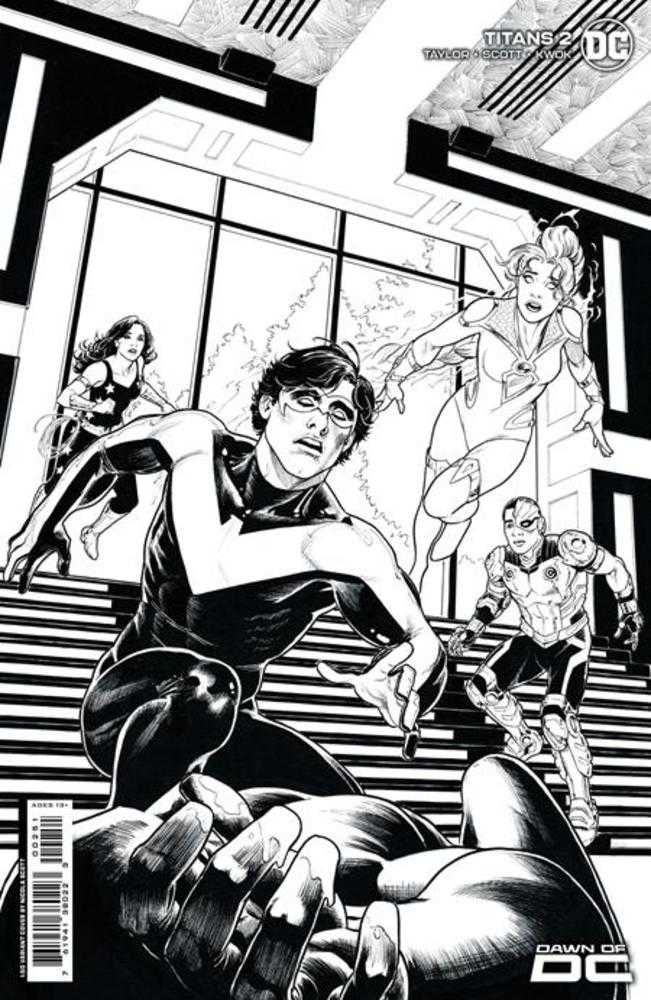 Titans #2 Cover G 1 in 50 Nicola Scott Black & White Card Stock Variant