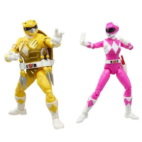 Power Rangers X Teenage Mutant Ninja Turtles Lightning Collection Michelangelo Yellow and April Pink Action Figures