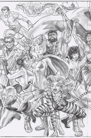 Uncanny Avengers 1 Alex Ross Full Art Sketch Connecting Avengers Variant Part A [G .O.D.S., Fall]