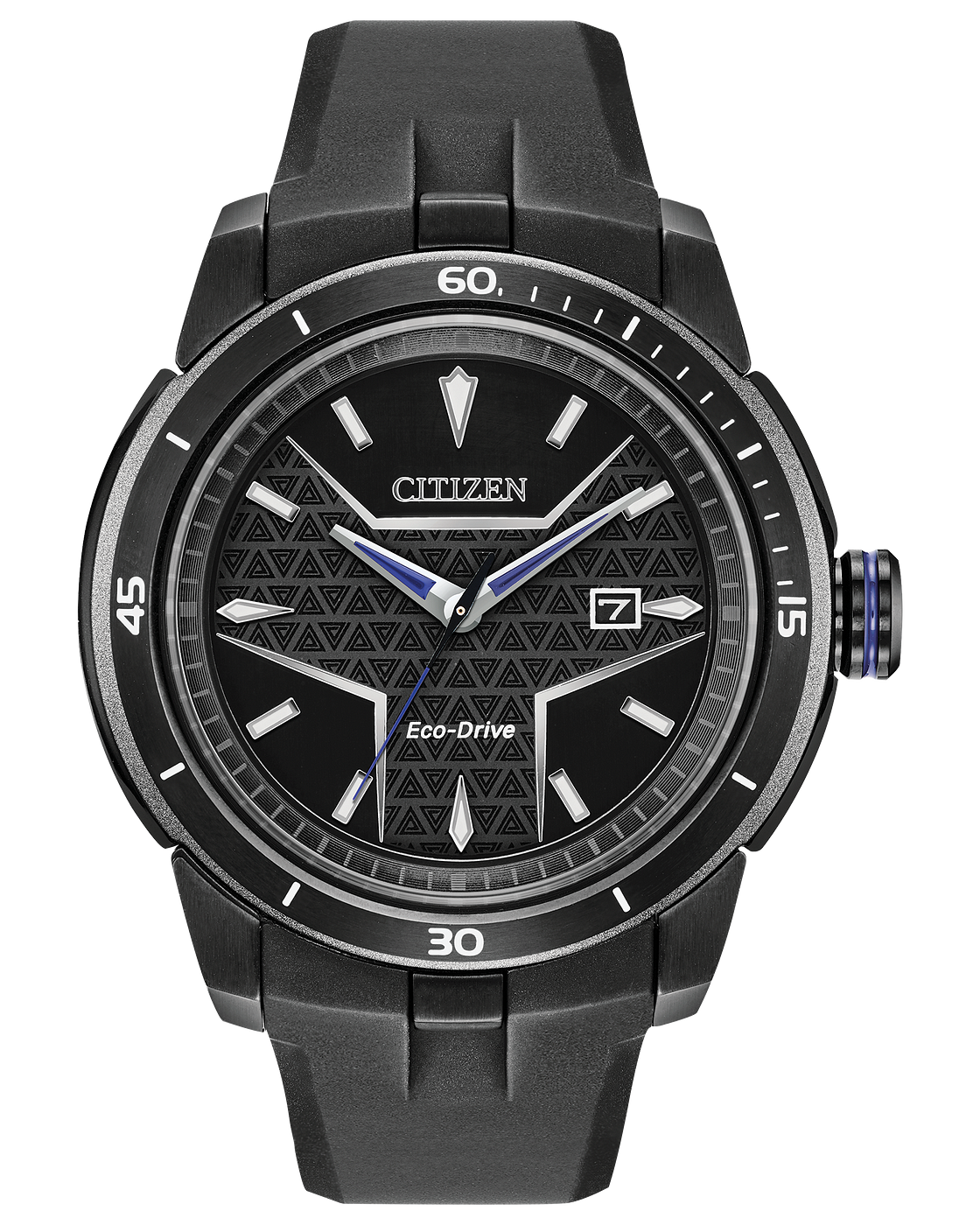 Eco-Drive Black Panther Black IP Strap Watch with Black Dial