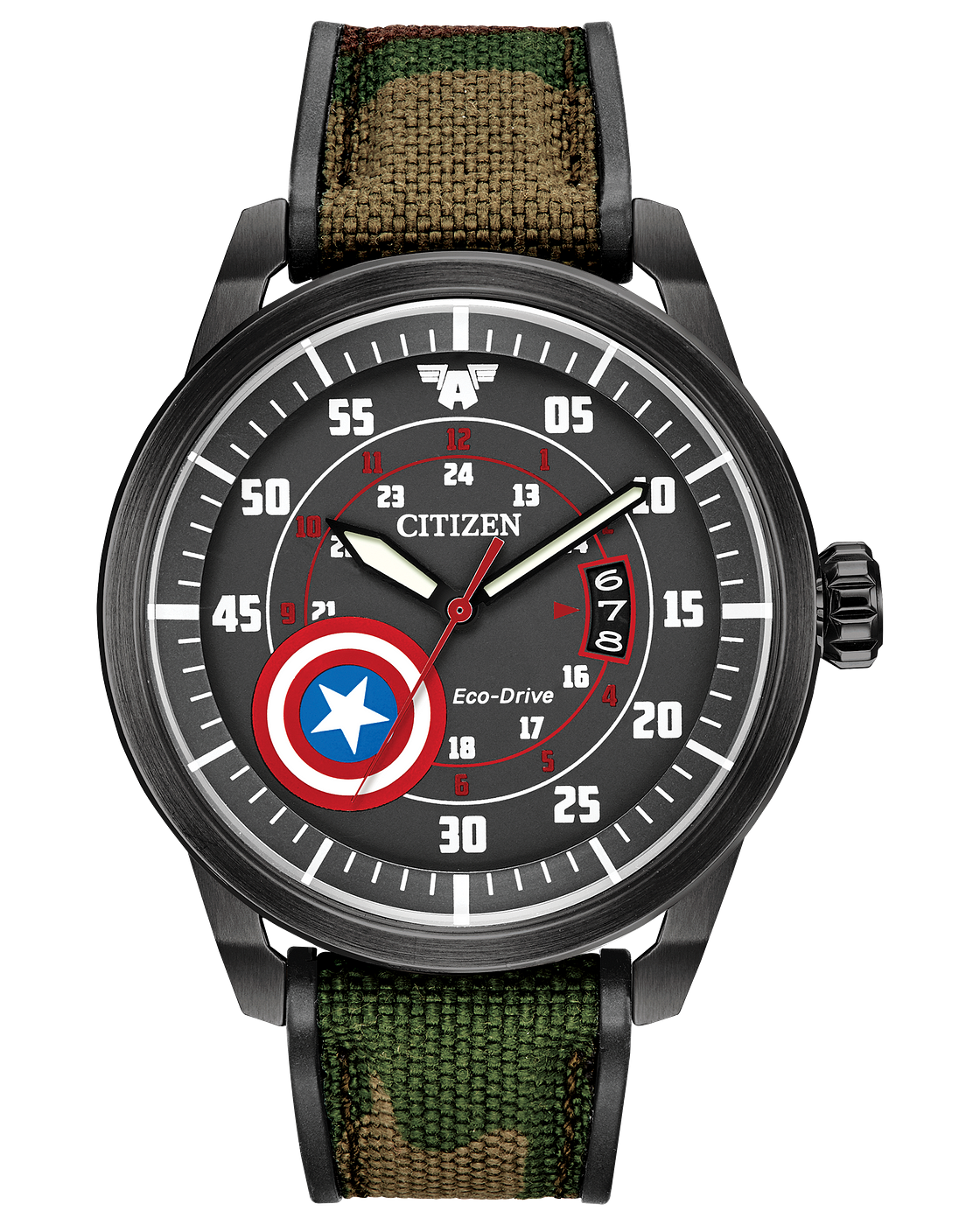 Marvel Captain America Eco-Drive Black Men’s Watch