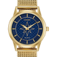 Eco-Drive Captain Marvel Gold-Tone Mesh Watch with Blue Dial