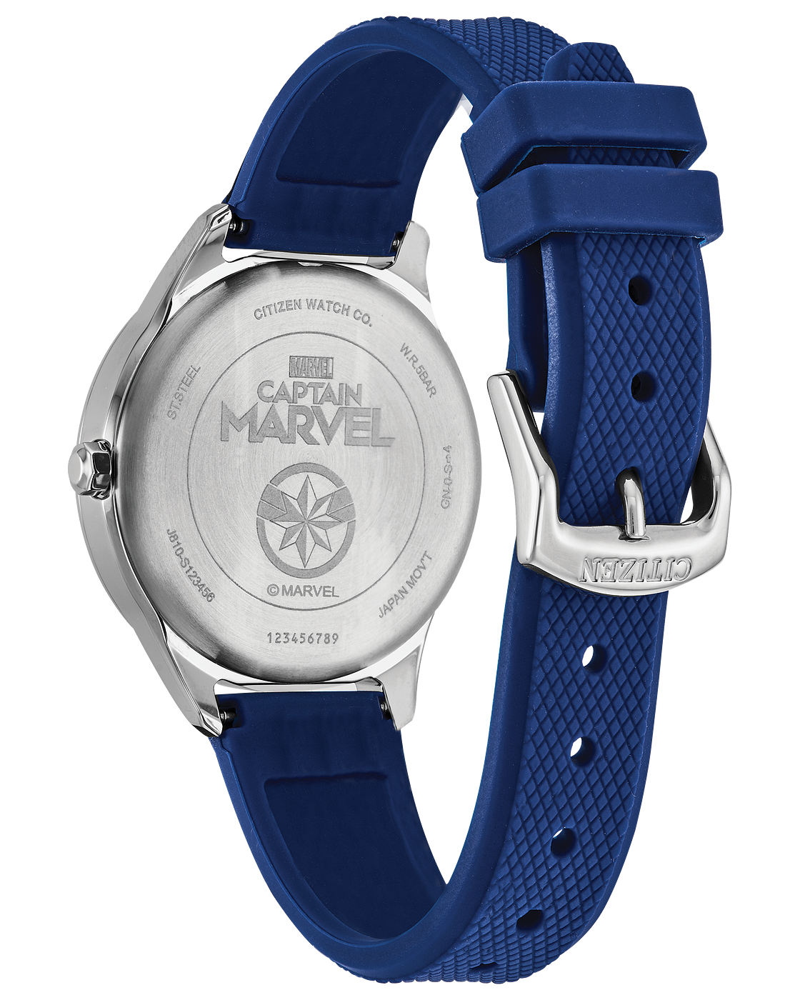 Eco-Drive Captain Marvel Strap Watch with Silver-Tone Dial