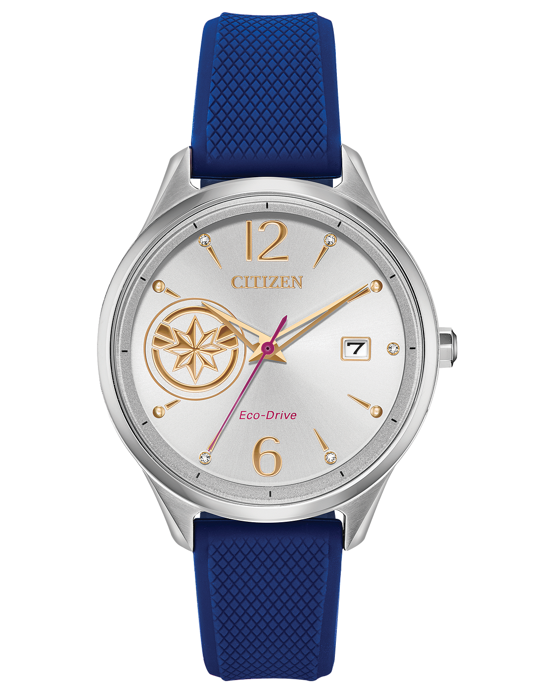 Eco-Drive Captain Marvel Strap Watch with Silver-Tone Dial