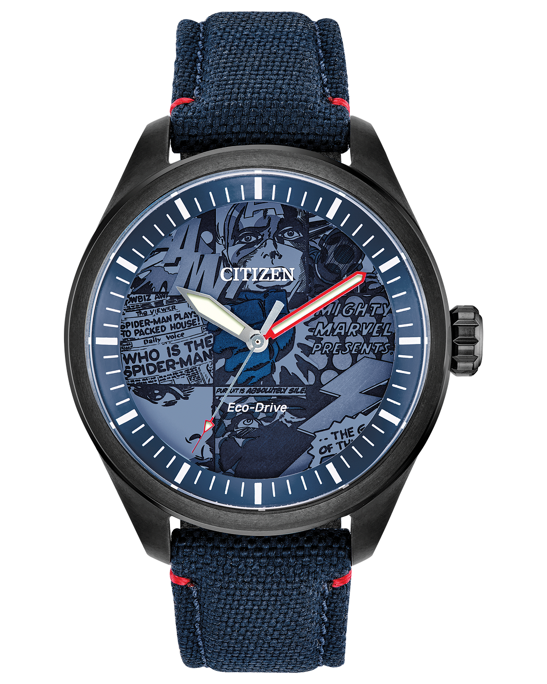 Marvel Heroes Eco-Drive Blue Dial Stainless Steel Men’s Watch