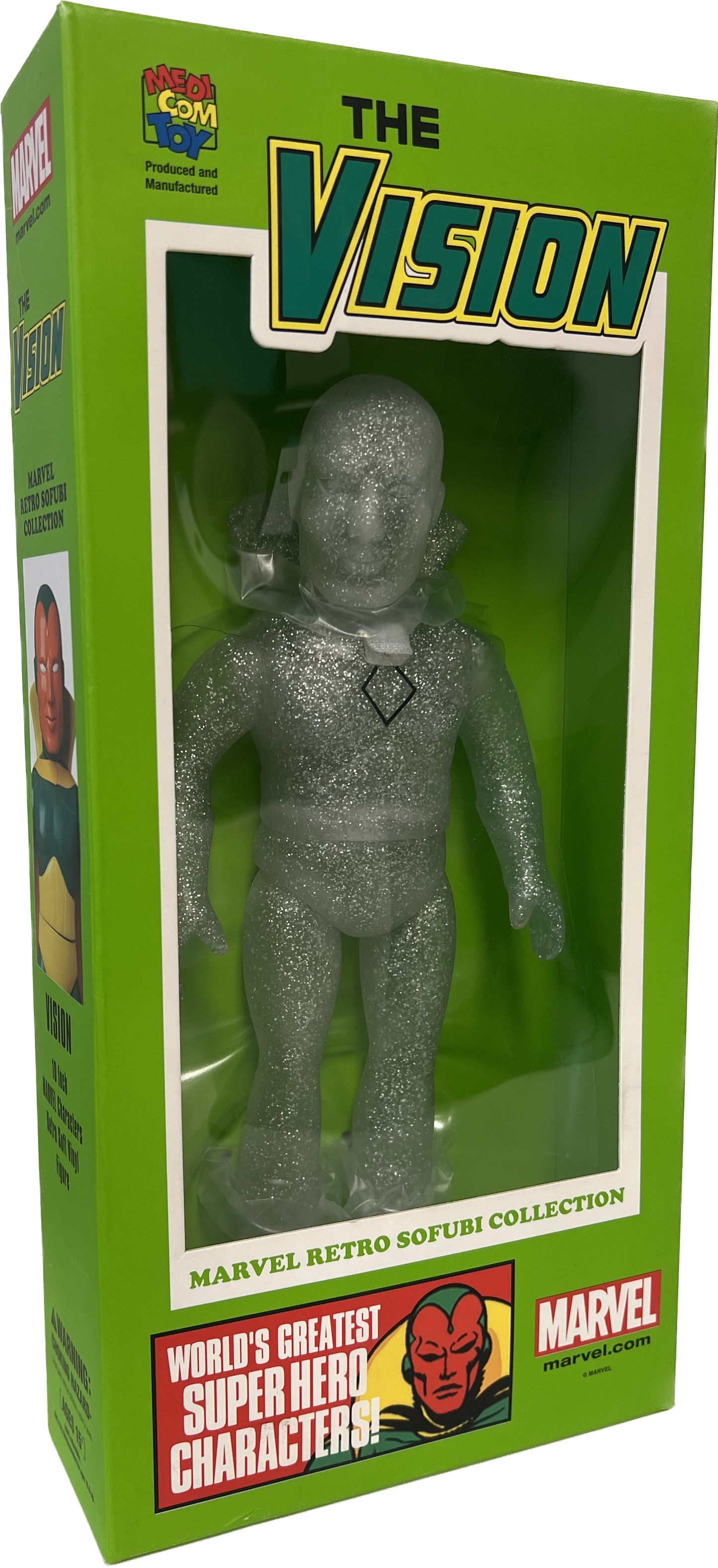 SDCC 2015 Marvel Retro Hero Sofubi Vision PX Exclusive Clear