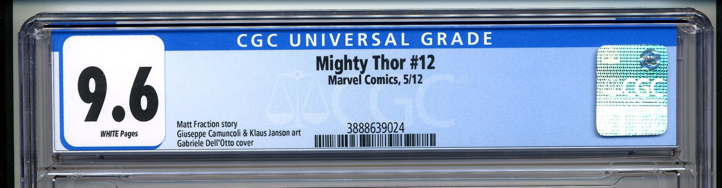 The Mighty Thor #12 CGC 9.6 2012 Marvel Comics