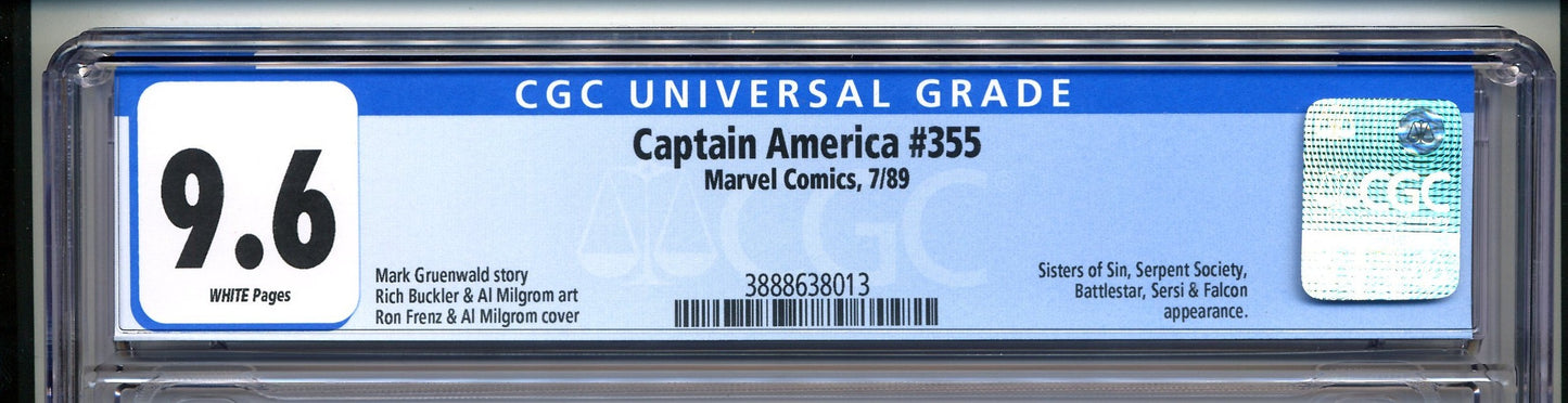 Captain America #355 CGC Graded 9.6