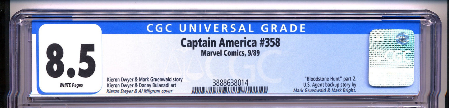 Captain America #358 CGC Graded 8.5 Marvel Comics