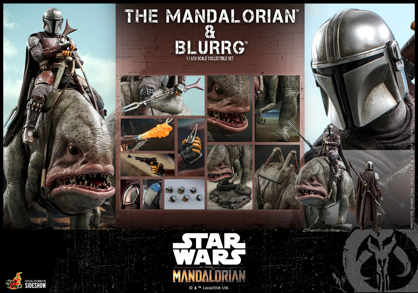 Star Wars: The Mandalorian Mandalorian & Blurrg Sixth Scale Collectible Set TMS046
