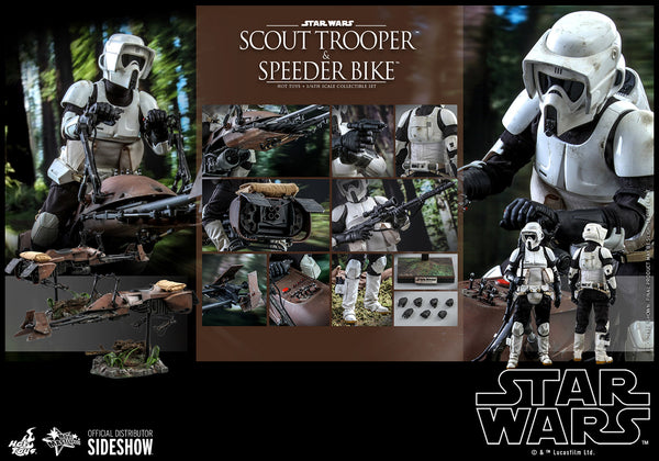 Star Wars ROTJ Scout Trooper and Speeder Bike Sixth Scale Figure Set MMS612